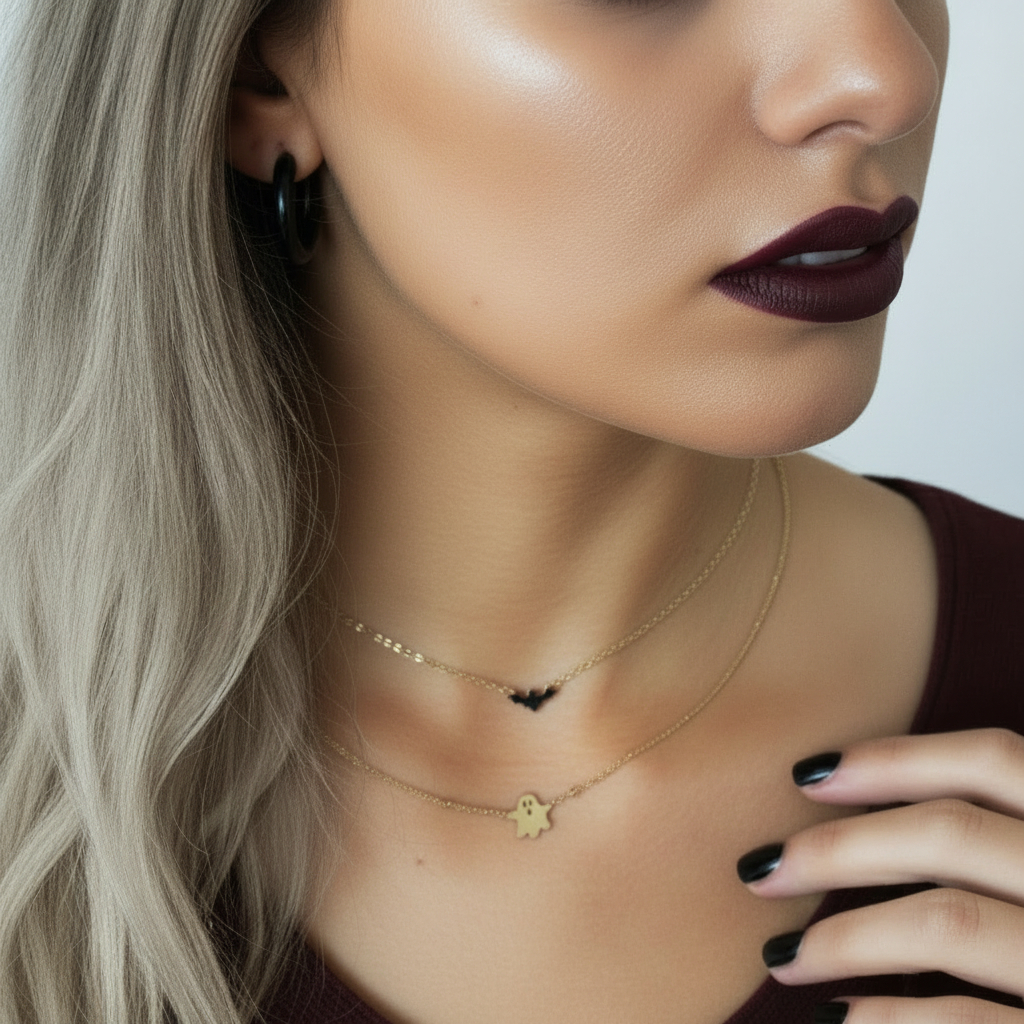 Halloween sieraden en piercings met griezelige designs