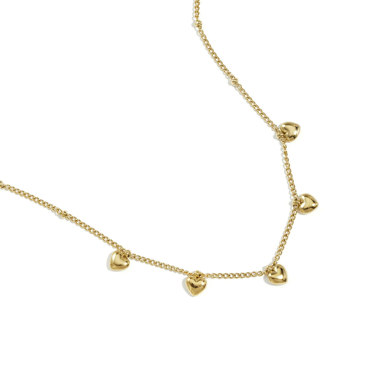 Minimalistische ketting met kleine hartjes