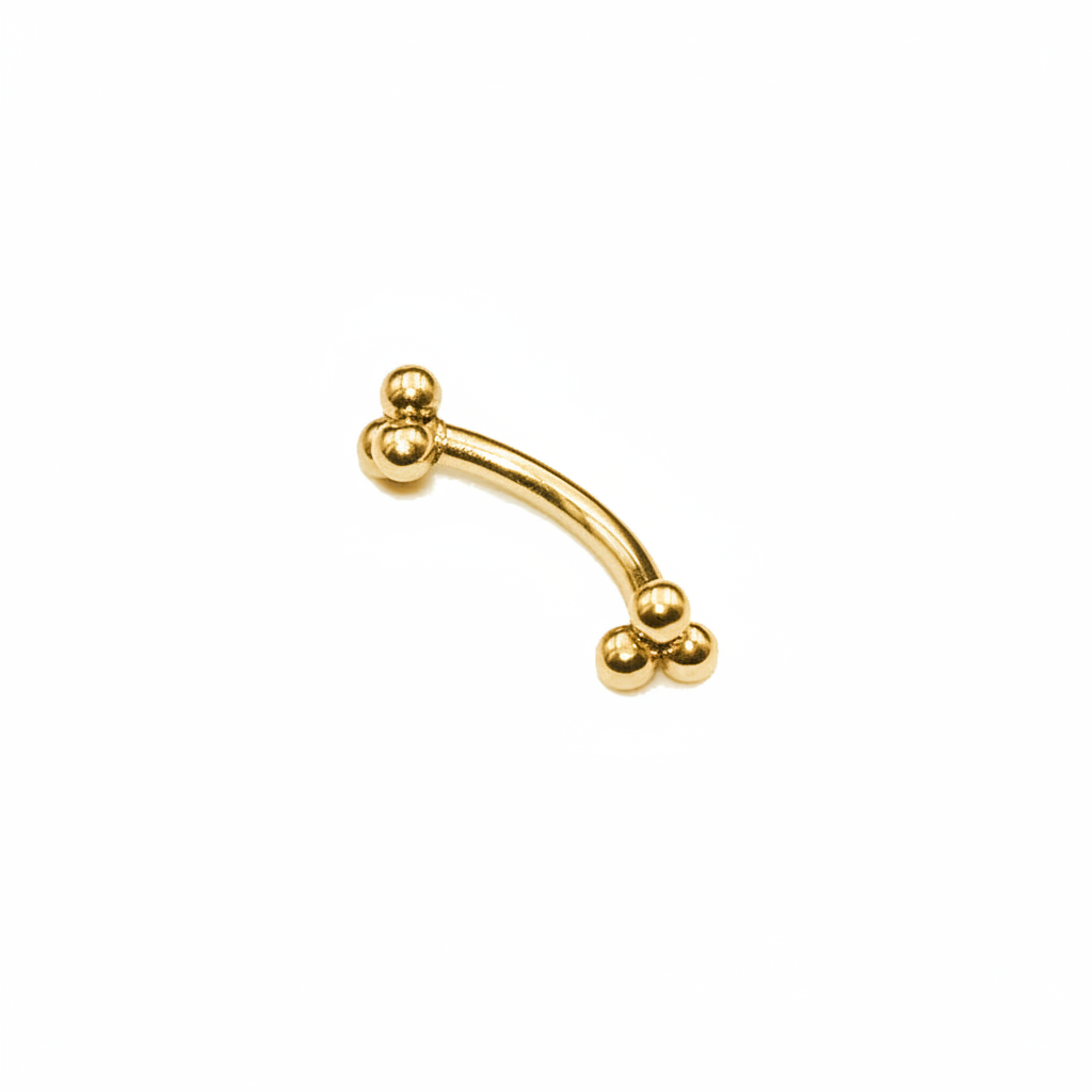 Curved Barbell Triple Dots Goudkleurig - Chirurgisch Staal