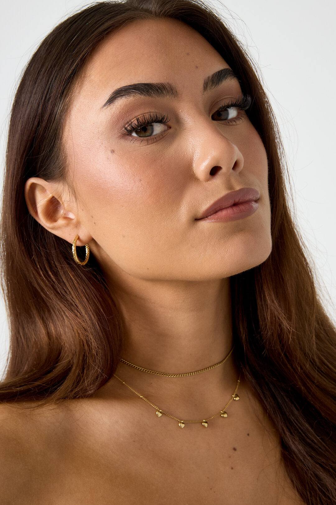 Minimalistische ketting met kleine hartjes