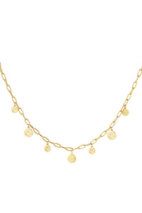 Elegant Stainless Steel Pendant Necklace - Silver & Gold