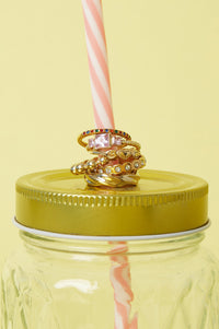 Ring met vierkante steentjes