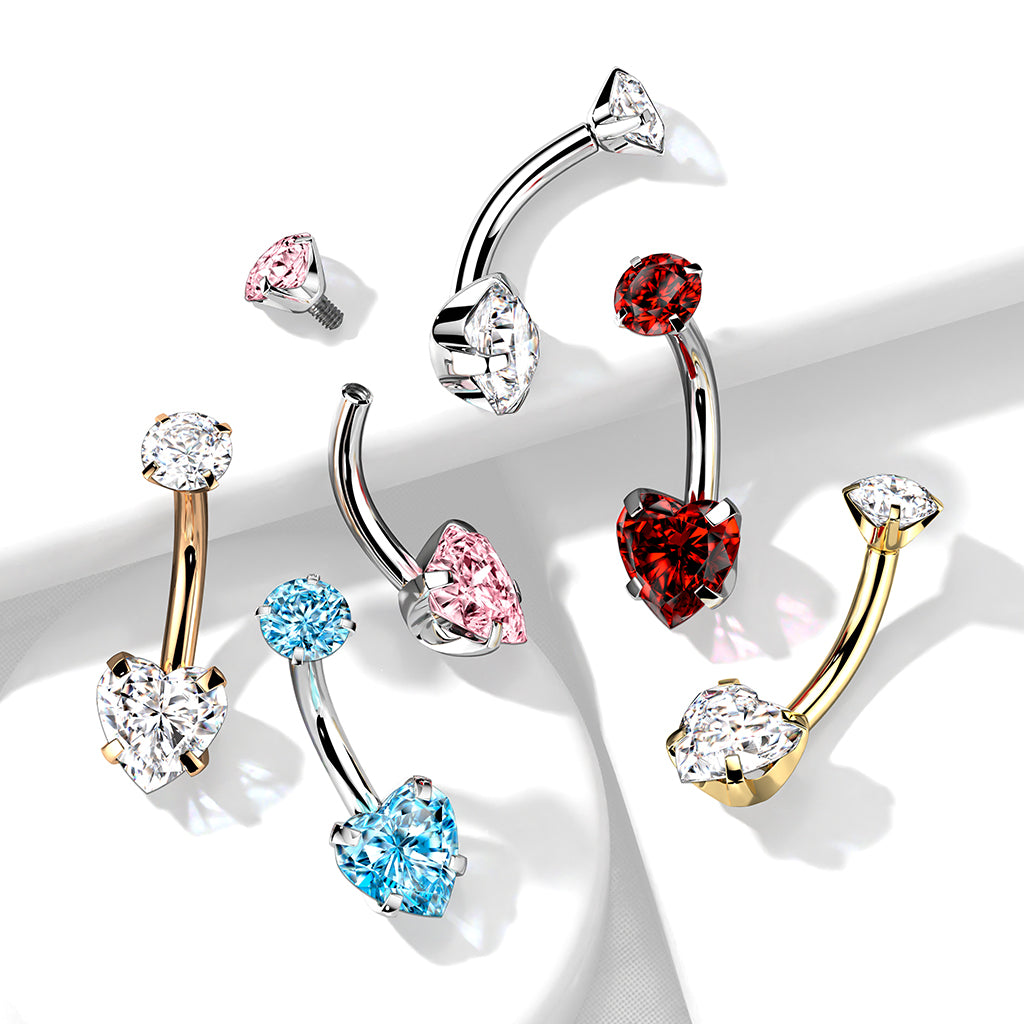 Navelpiercing hartje titanium Kleuren 