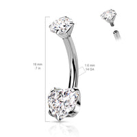 Navelpiercing hartje titanium maten