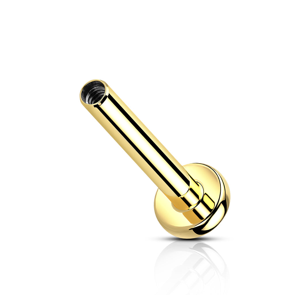 Labret Staafje Inwendig Schroefdraad Goudkleurig - 3mm Base - Titanium