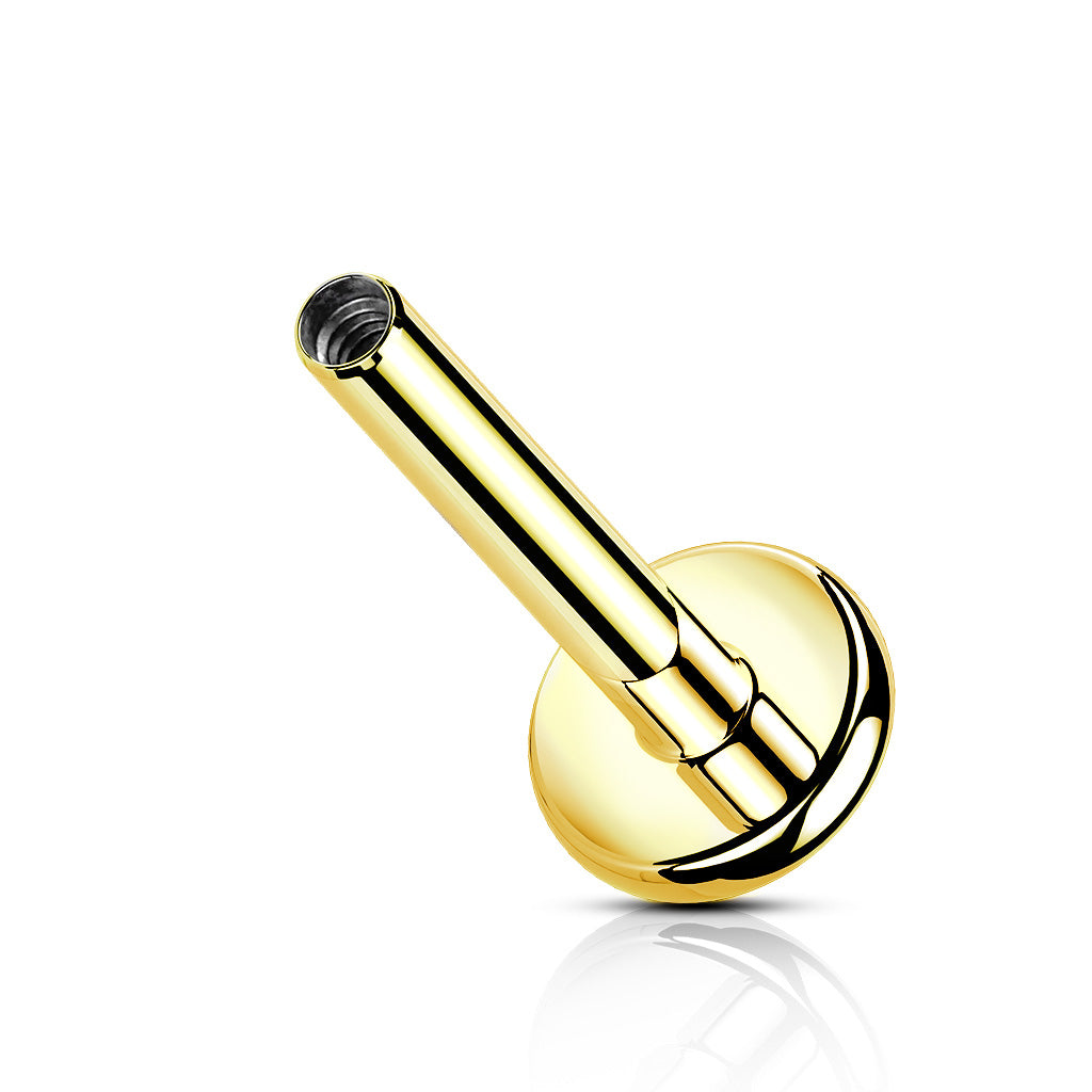 Labret Staafje Inwendig Schroefdraad Goudkleurig - 4mm Base - Titanium