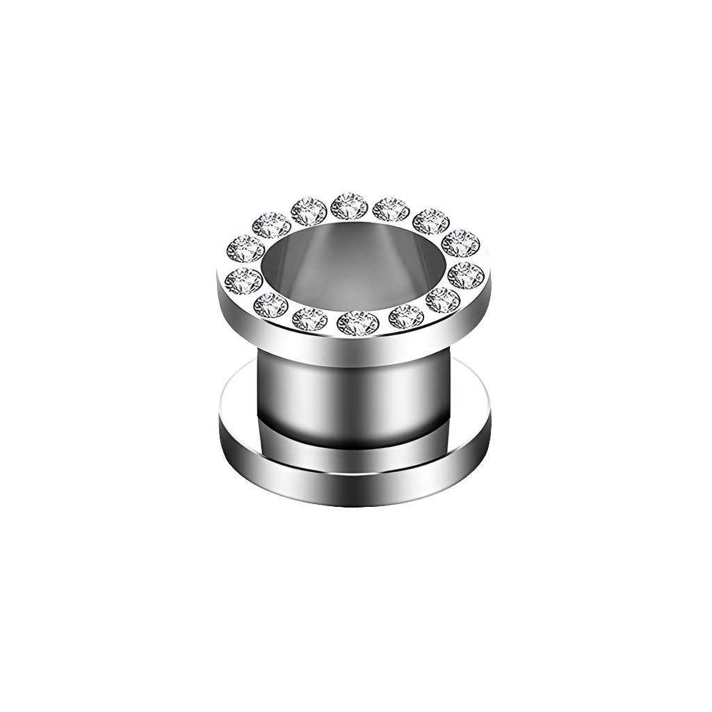 Tunnel Spread Zirconia Zilverkleurig – Chirurgisch Staal