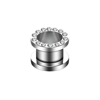 Tunnel Spread Zirconia Zilverkleurig – Chirurgisch Staal