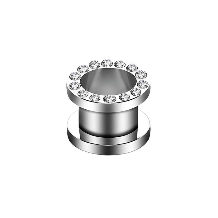 Tunnel Spread Zirconia Zilverkleurig – Chirurgisch Staal