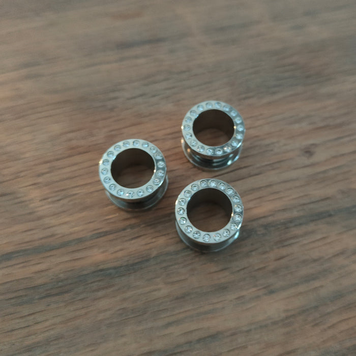 Tunnels Spread Zirconia Zilverkleurig – Chirurgisch Staal