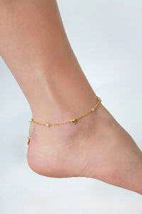 Elegant Gold Color Heart Ankle Bracelet for Summer