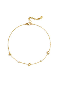Elegant Gold Color Heart Ankle Bracelet for Summer