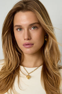 Roestvrijstalen hangerkettingen met hartvormige hanger, casual en eenvoudig model, dames sieraden.