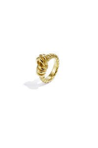 Statement ring met knoop en streep details