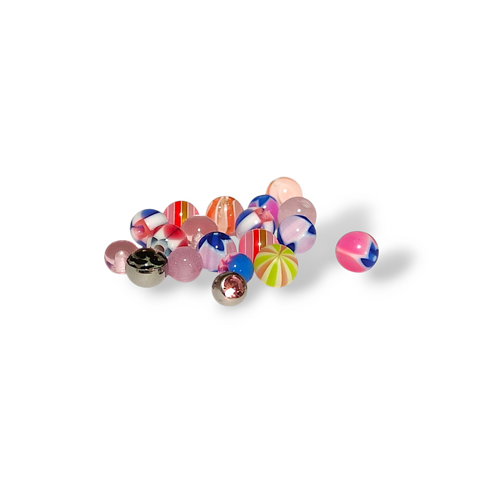 mix zakje piercing balletjes en tops