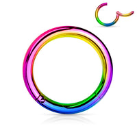 Clicker neuspiercing van chirurgisch staal met PVD multicolor coating, geschikt voor o.a. neus, oor, wenkbrauw