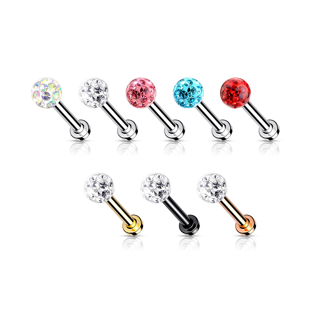 Multi Kristal Labret Zilverkleurig - Chirurgisch Staal