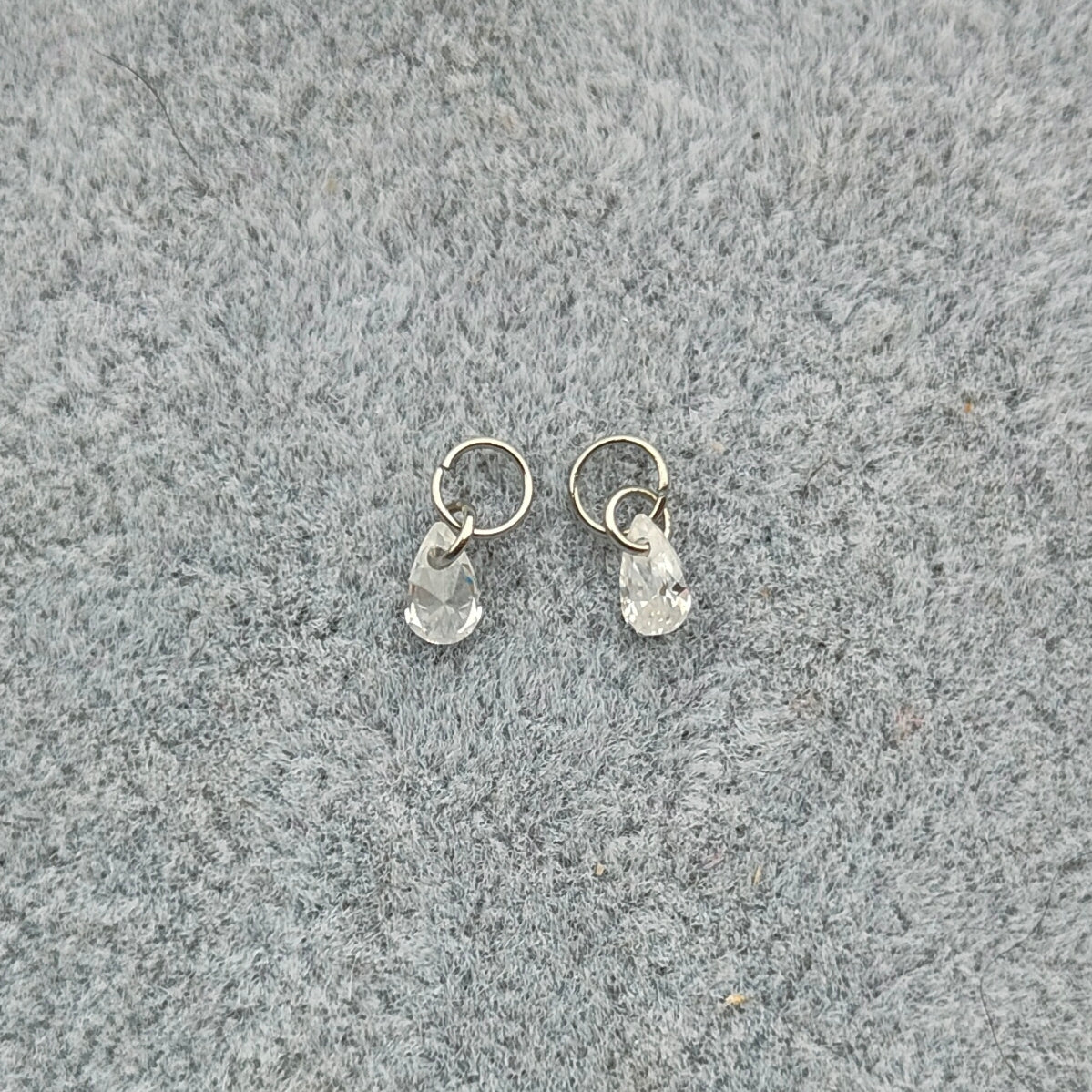 Bedel Charm Zirconia Druppel - Chirurgisch Staal