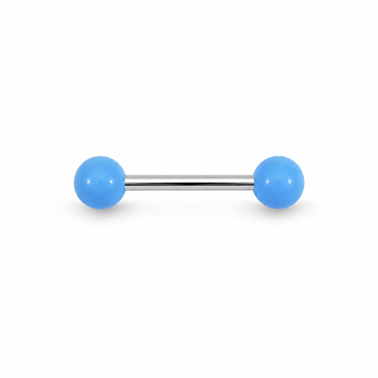 Barbell Staal Licht Blauw Zilverkleurig - Chirurgisch Staal & Acryl