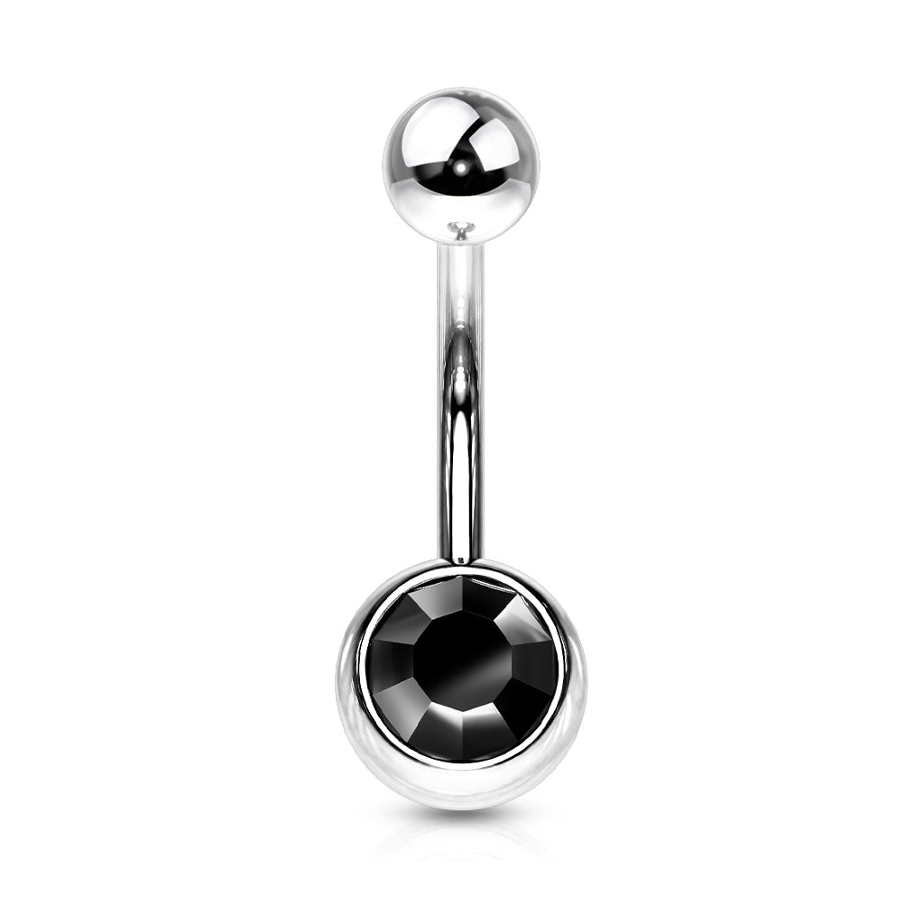 Navelpiercing Basic Zirconia - Chirurgisch Staal