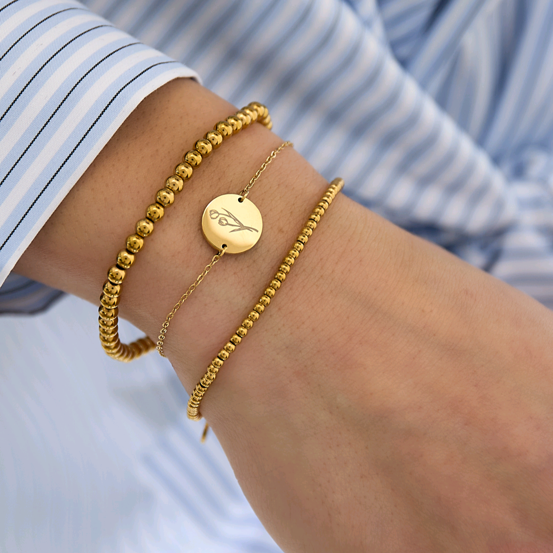 Armband Tiny Beads Goudkleurig - Roestvrij staal