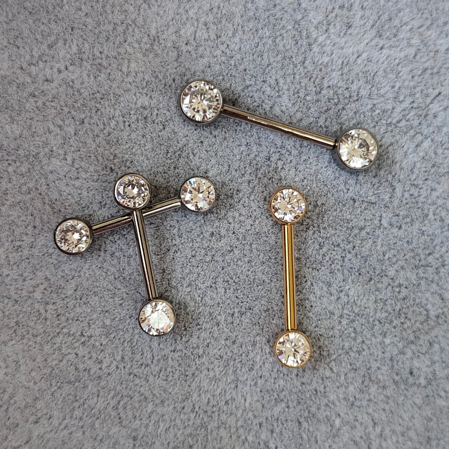 Barbell Kristal Disc 5mm  Zilverkleurig - Titanium
