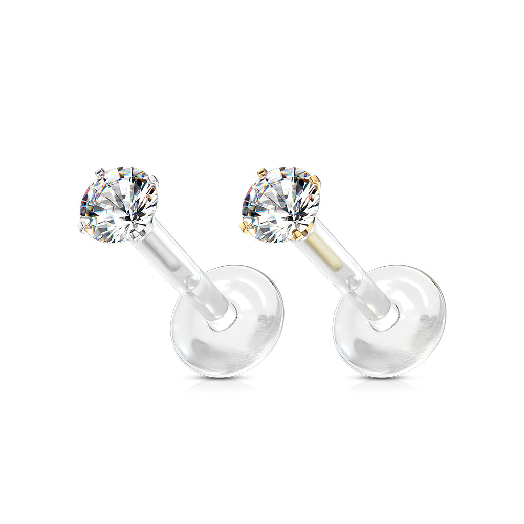 Labret Zirconia Zilverkleurig - BioFlex