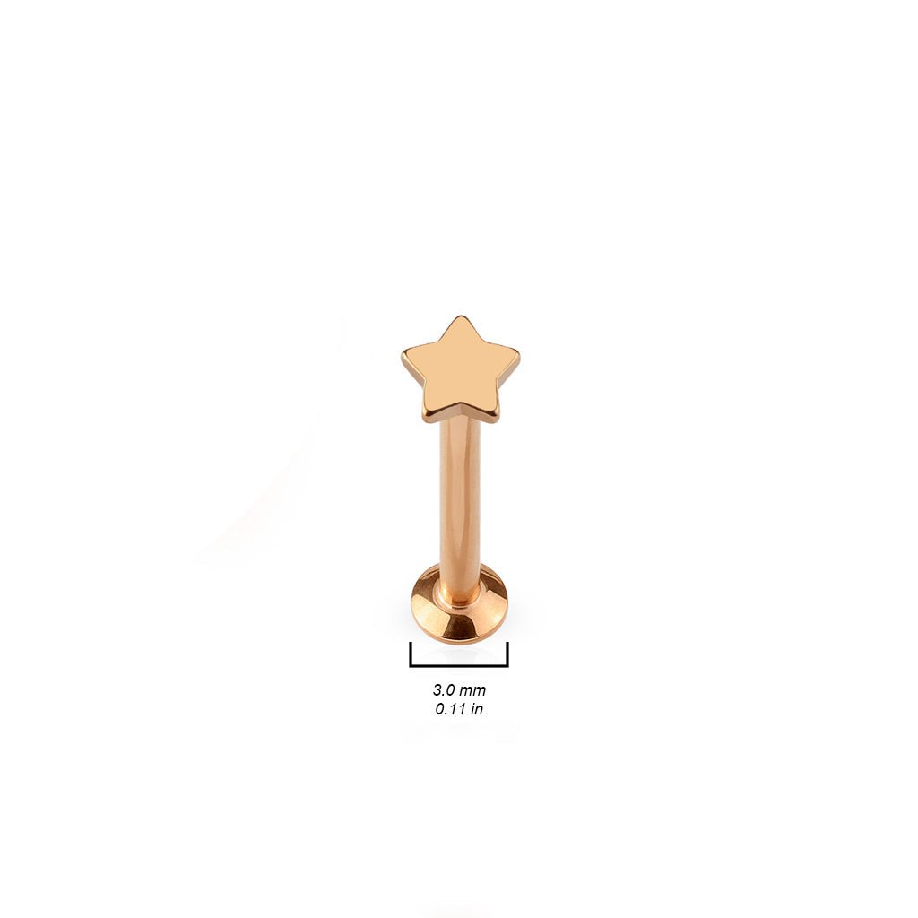 Labret Mini Ster Zwart - Chirurgisch Staal