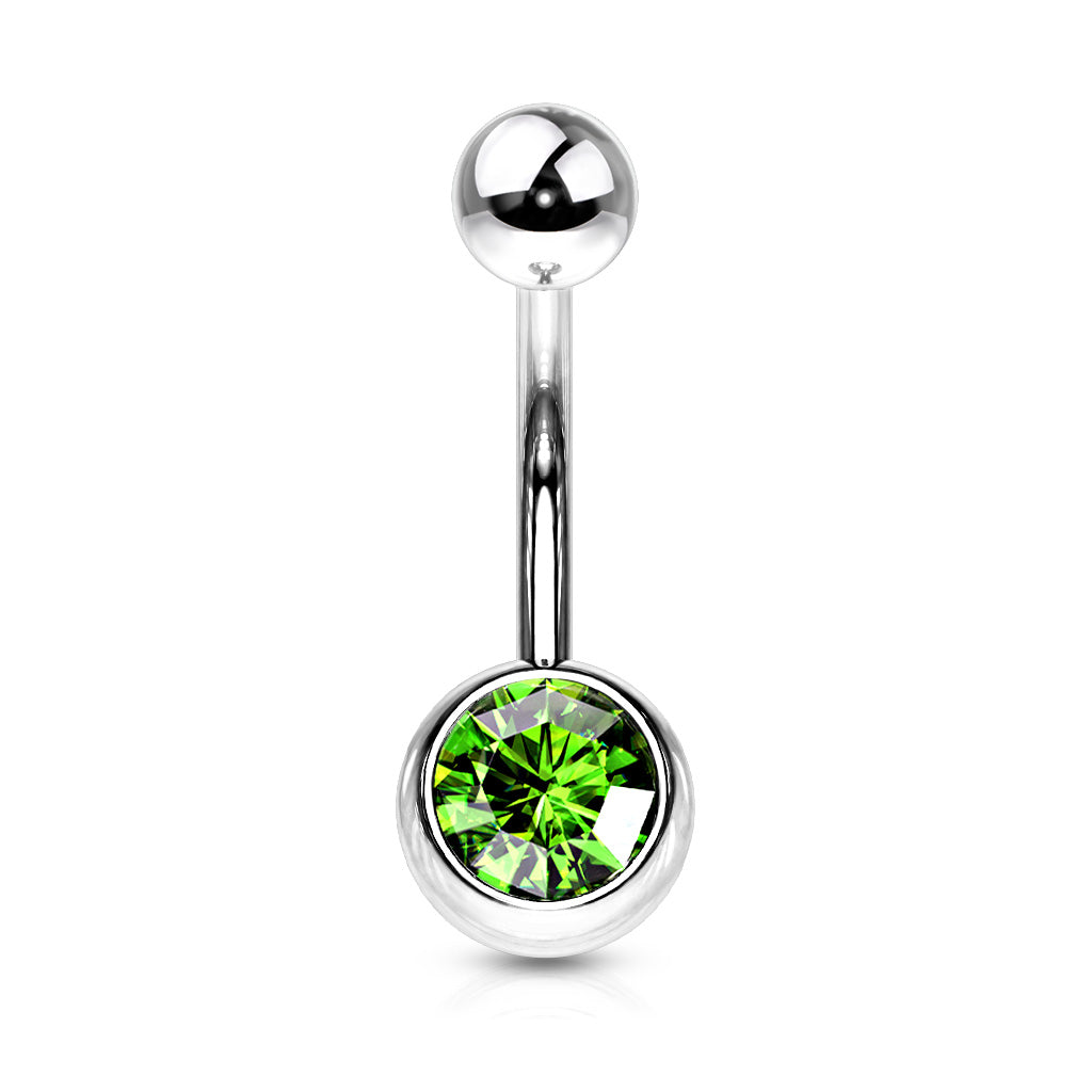 Navelpiercing Basic Zirconia - Chirurgisch Staal
