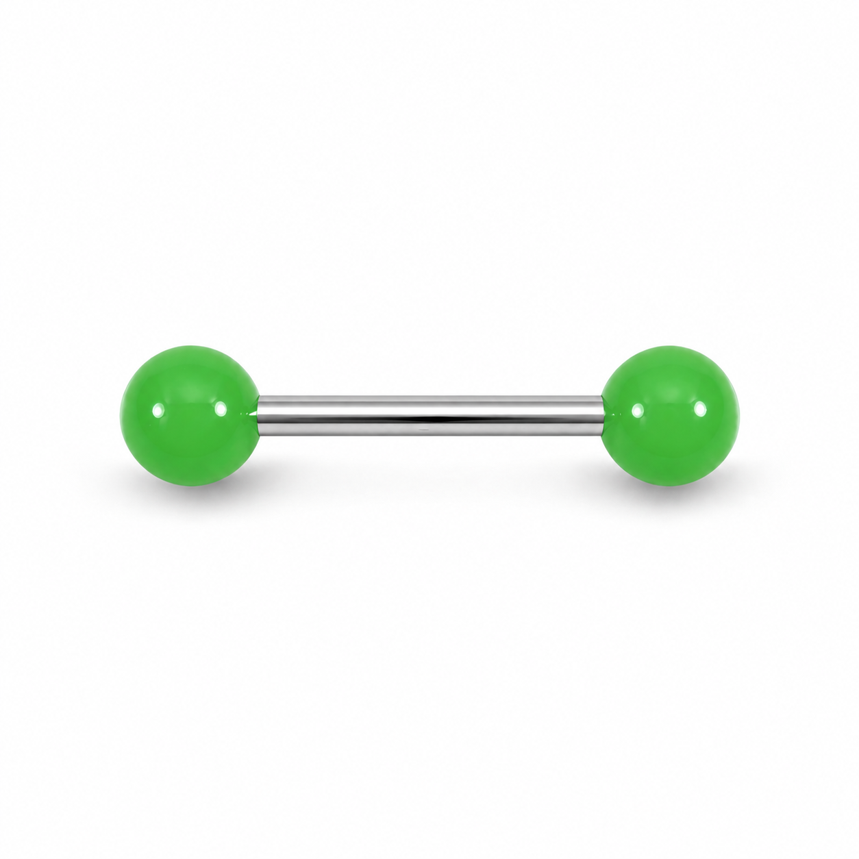 Barbell Staal Groen Zilverkleurig - Chirurgisch Staal & Brass