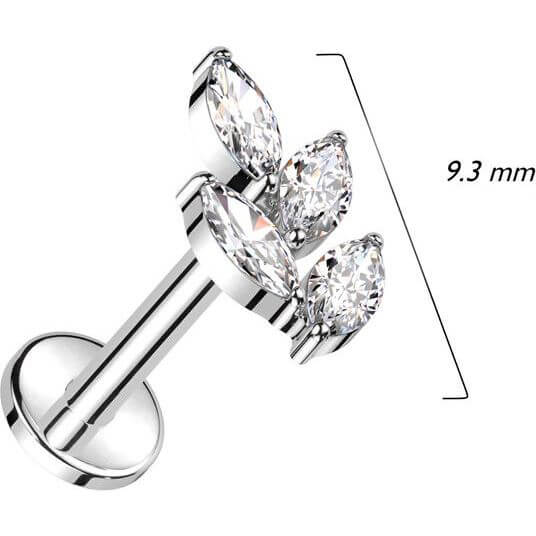 Labret Zirconia Vine Goudkleurig - Titanium - Terug voor 20/08