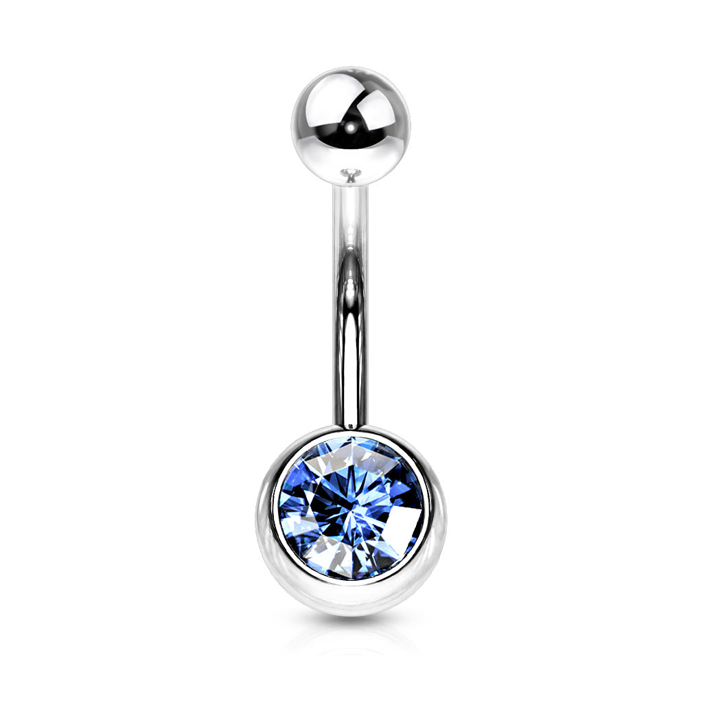 Navelpiercing Basic Zirconia - Chirurgisch Staal