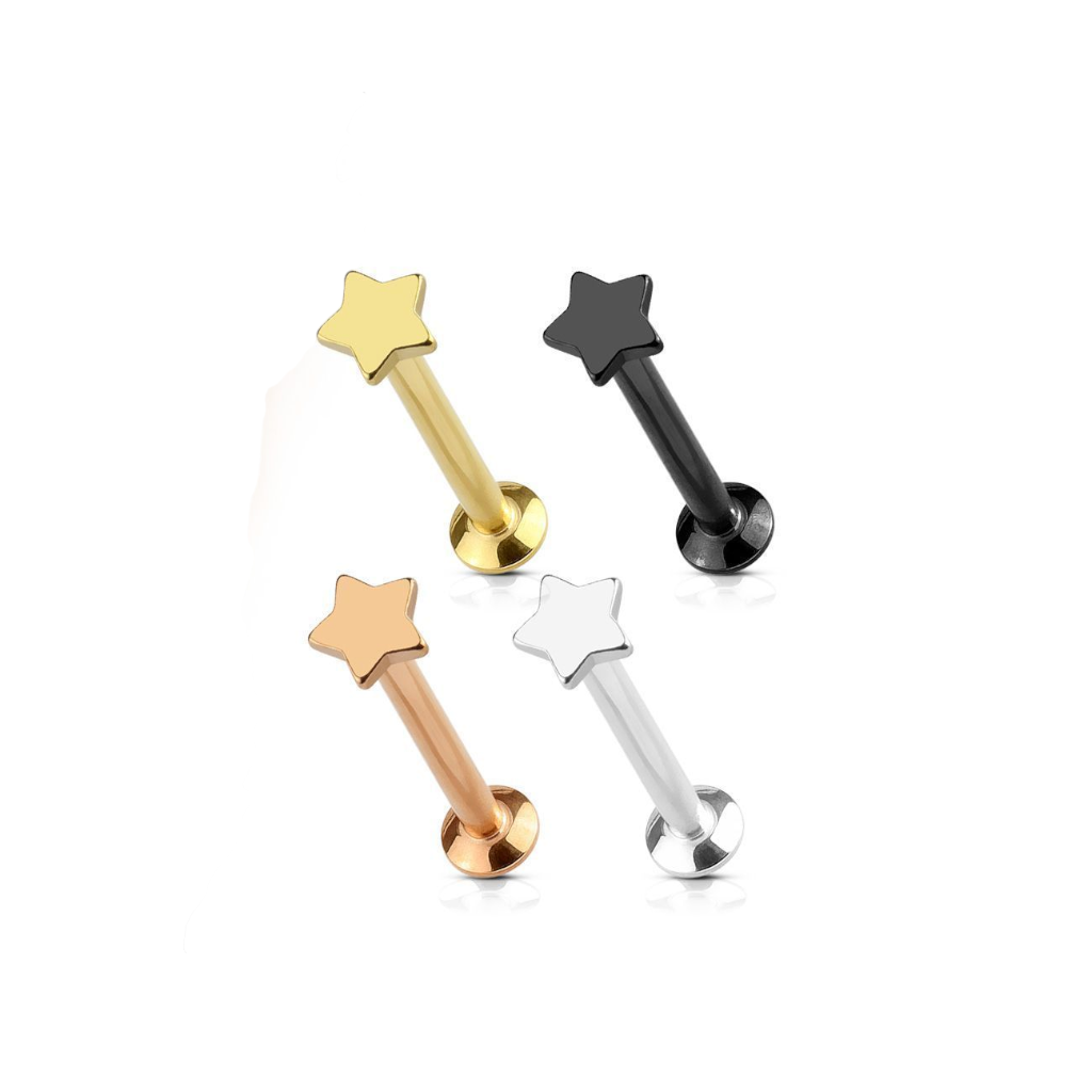 Labret Mini Ster Zwart - Chirurgisch Staal