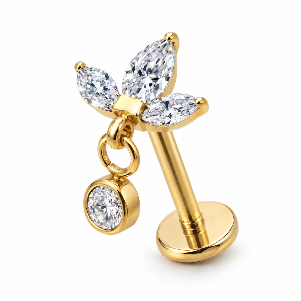 Labret Marquise Hanger Goudkleurig - Titanium