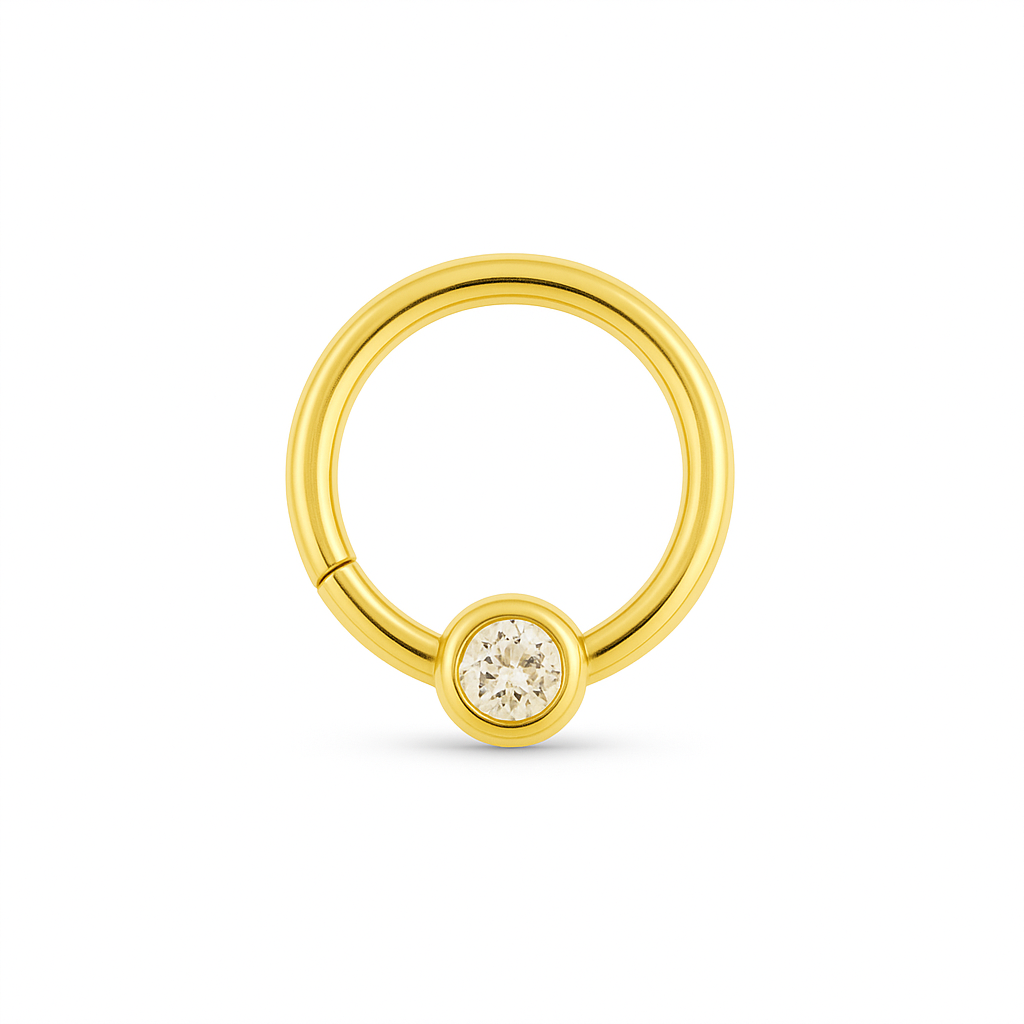 Smiley Klikring Zirconia met Tand Bescherming - Chirurgisch Staal