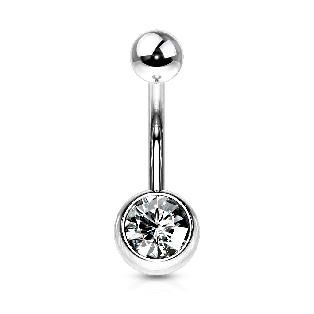 Navelpiercing Basic Zirconia - Chirurgisch Staal