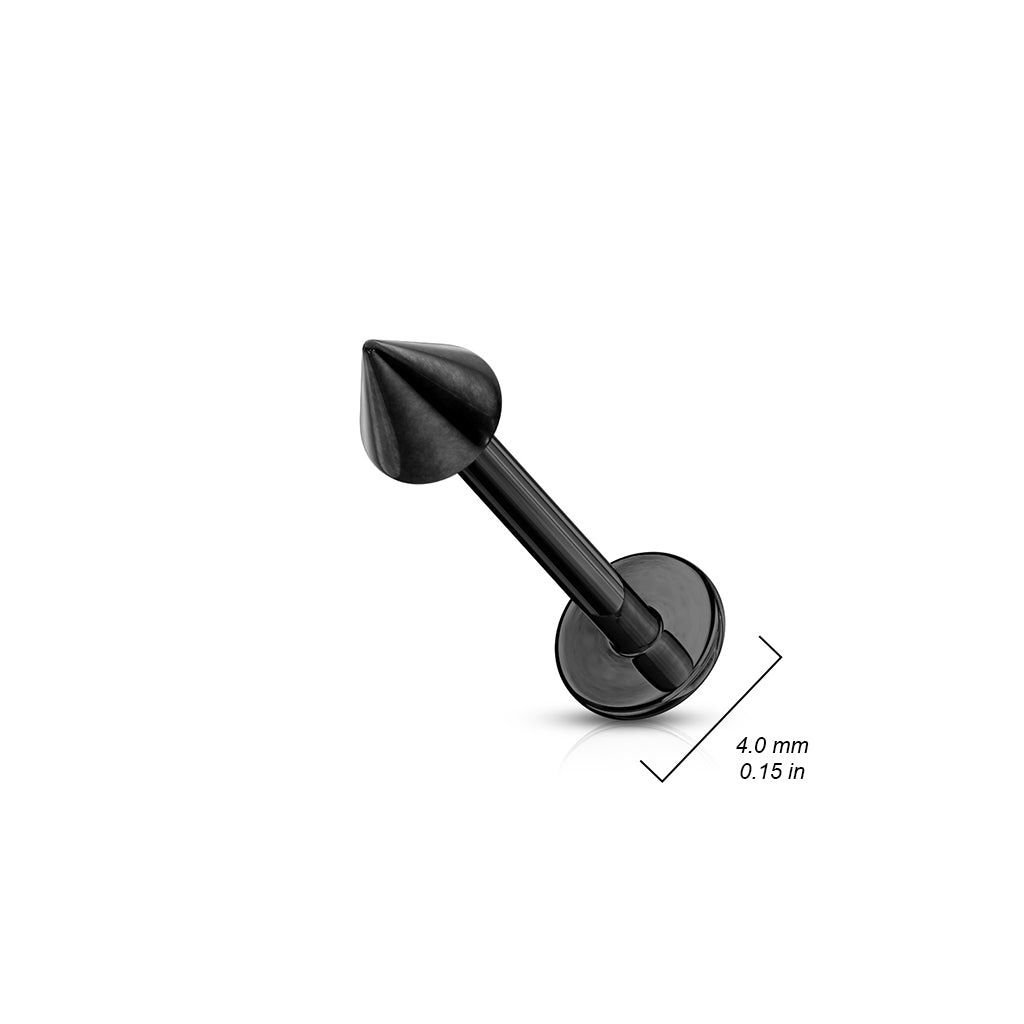 Labret Spike Zwart | Chirurgisch Staal
