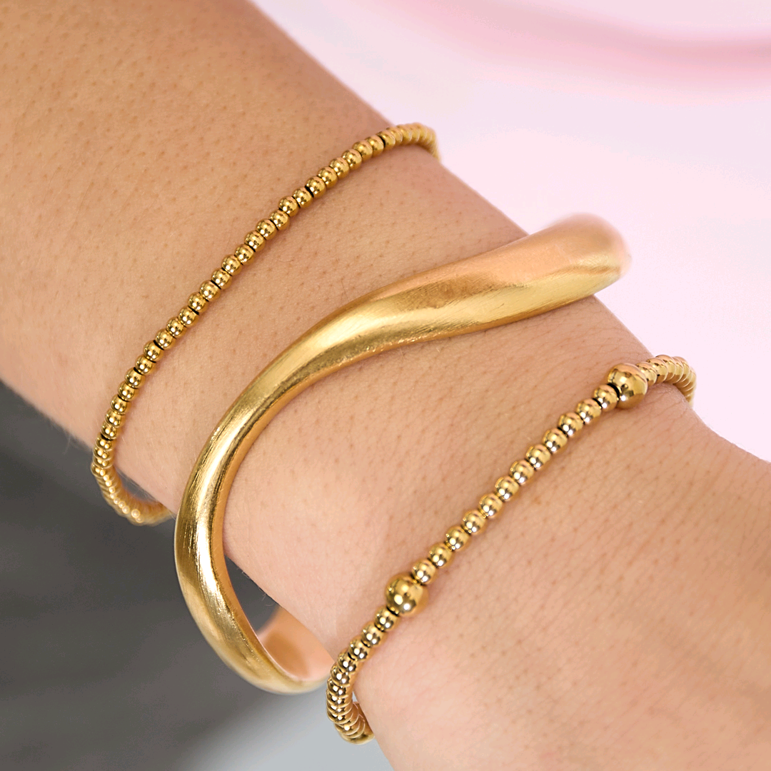 Armband Tiny Beads Goudkleurig - Roestvrij staal