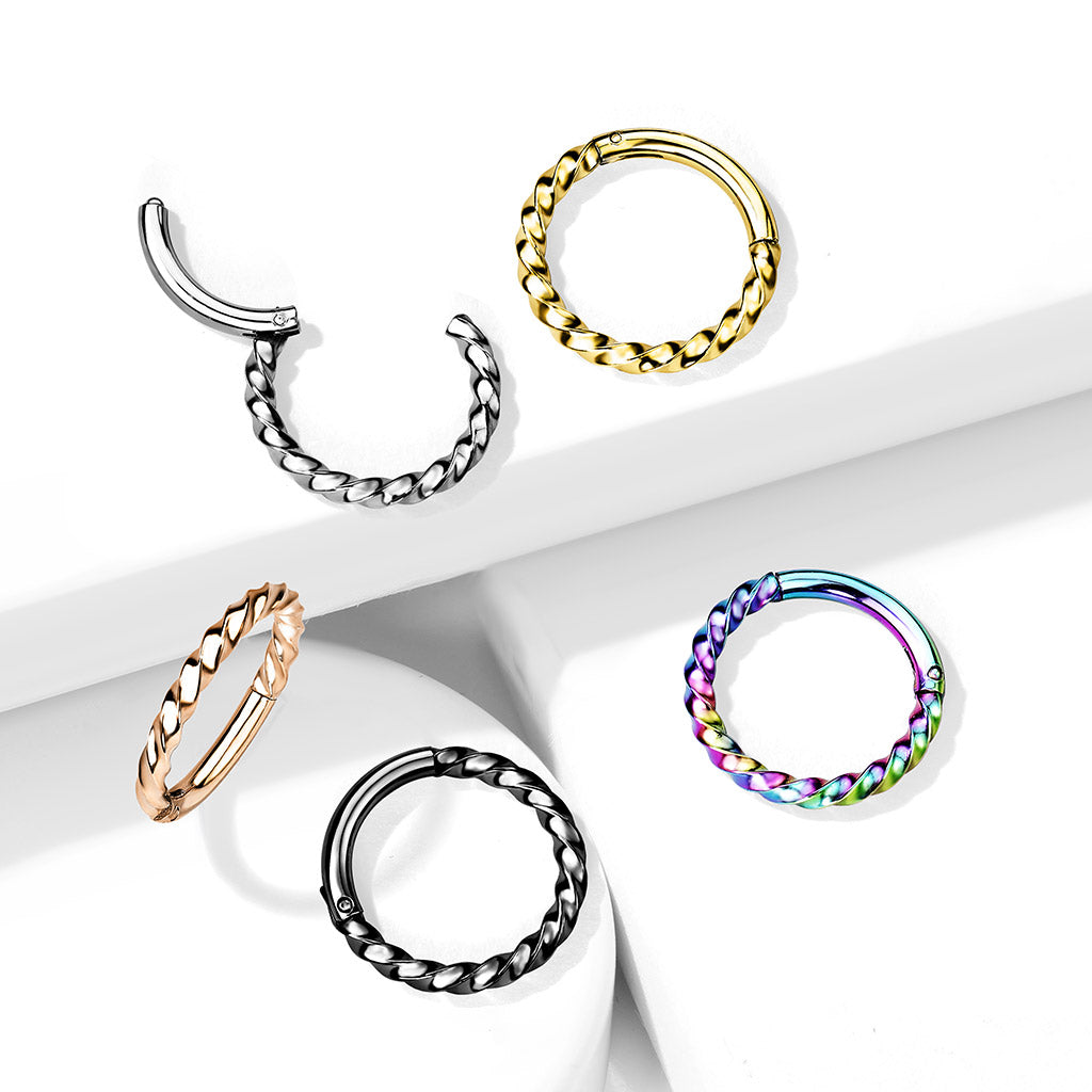Klikring Wire Grof Clicker Piercing Zwart - Chirurgisch Staal