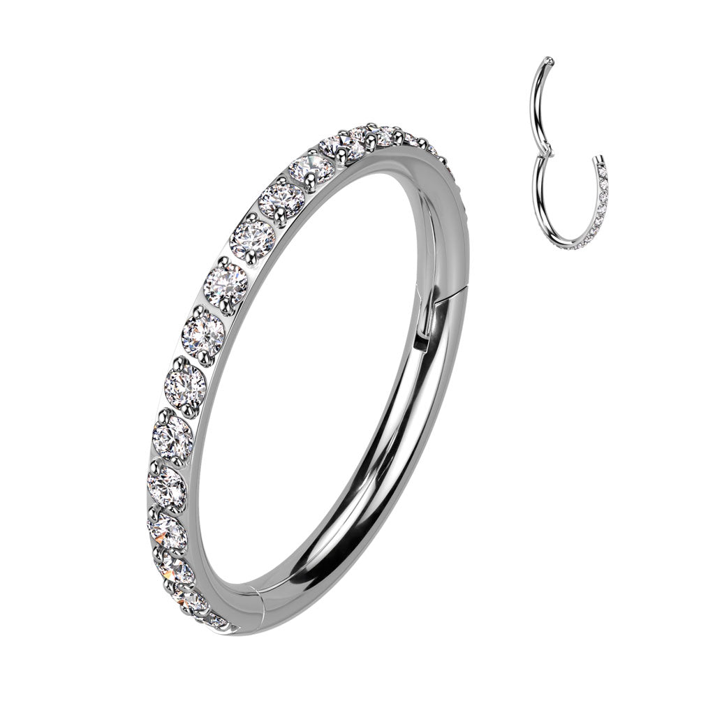 Klikring Zirconia Zijkant Zilverkleurig - Titanium