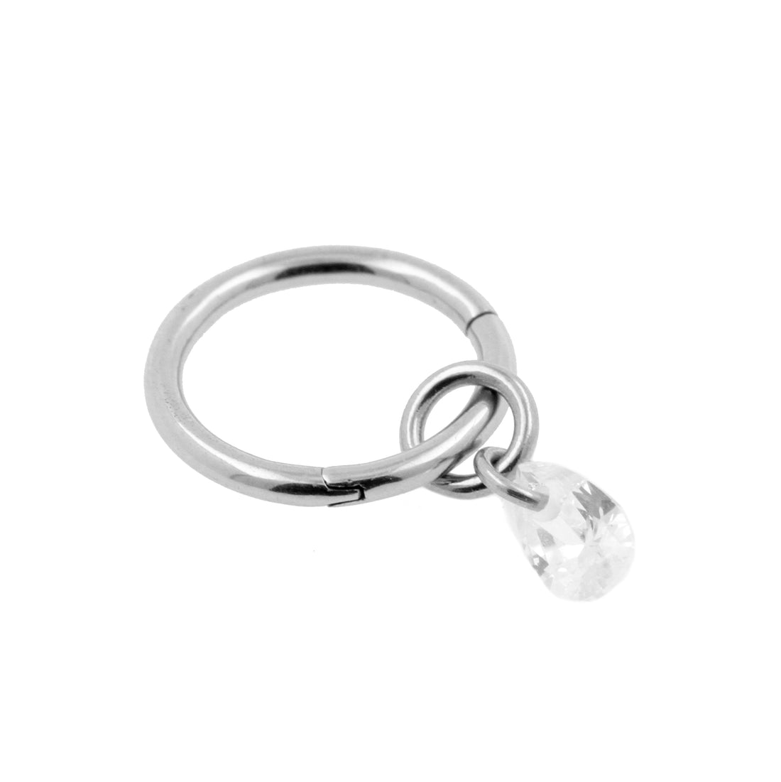 Bedel Charm Zirconia Druppel - Chirurgisch Staal