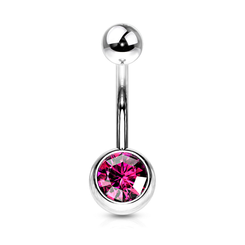 Navelpiercing Basic Zirconia - Chirurgisch Staal