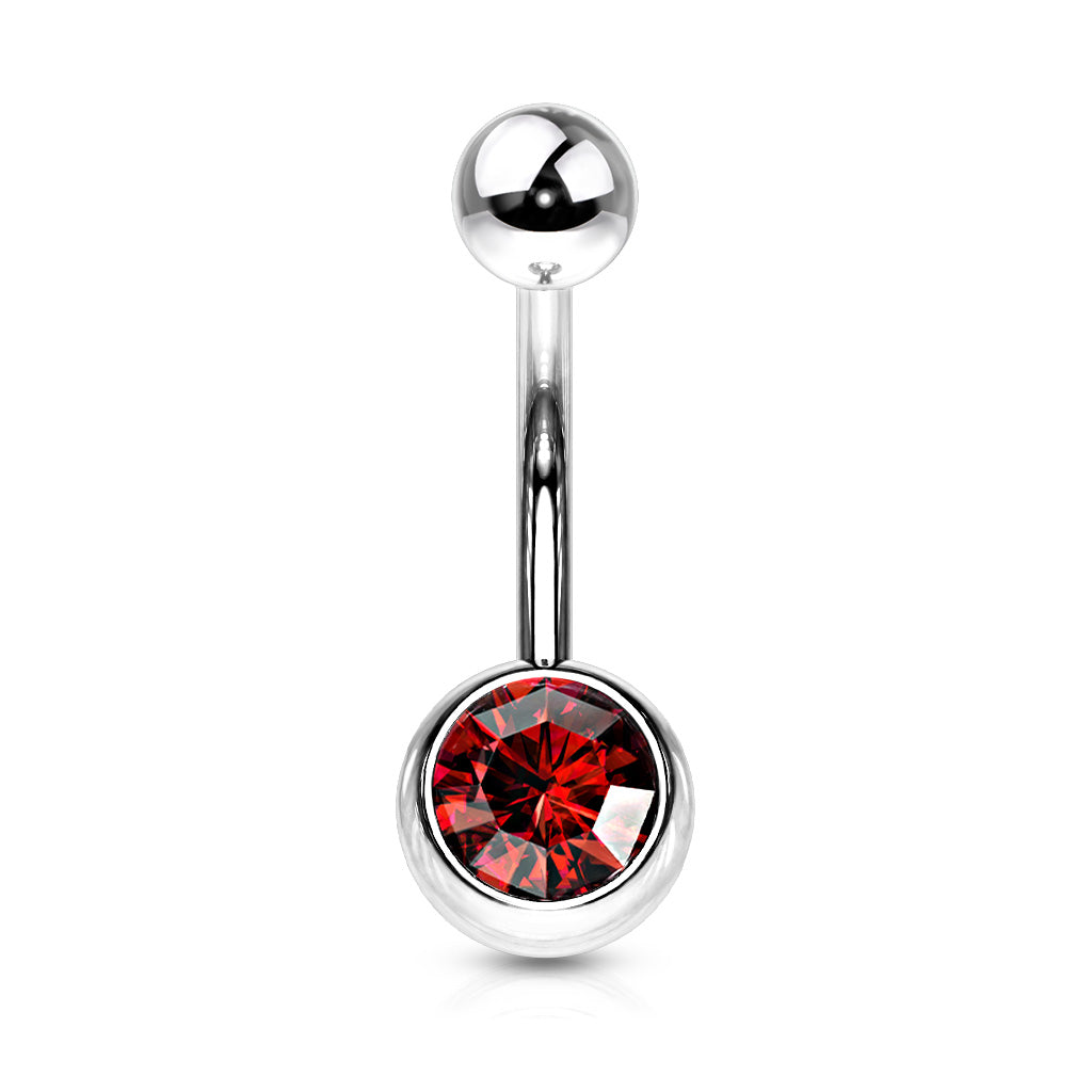 Navelpiercing Basic Zirconia - Chirurgisch Staal