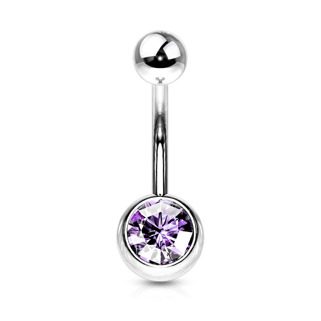 Navelpiercing Basic Zirconia - Chirurgisch Staal