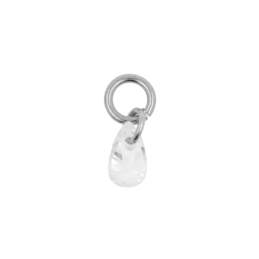 Bedel Charm Zirconia Druppel - Chirurgisch Staal