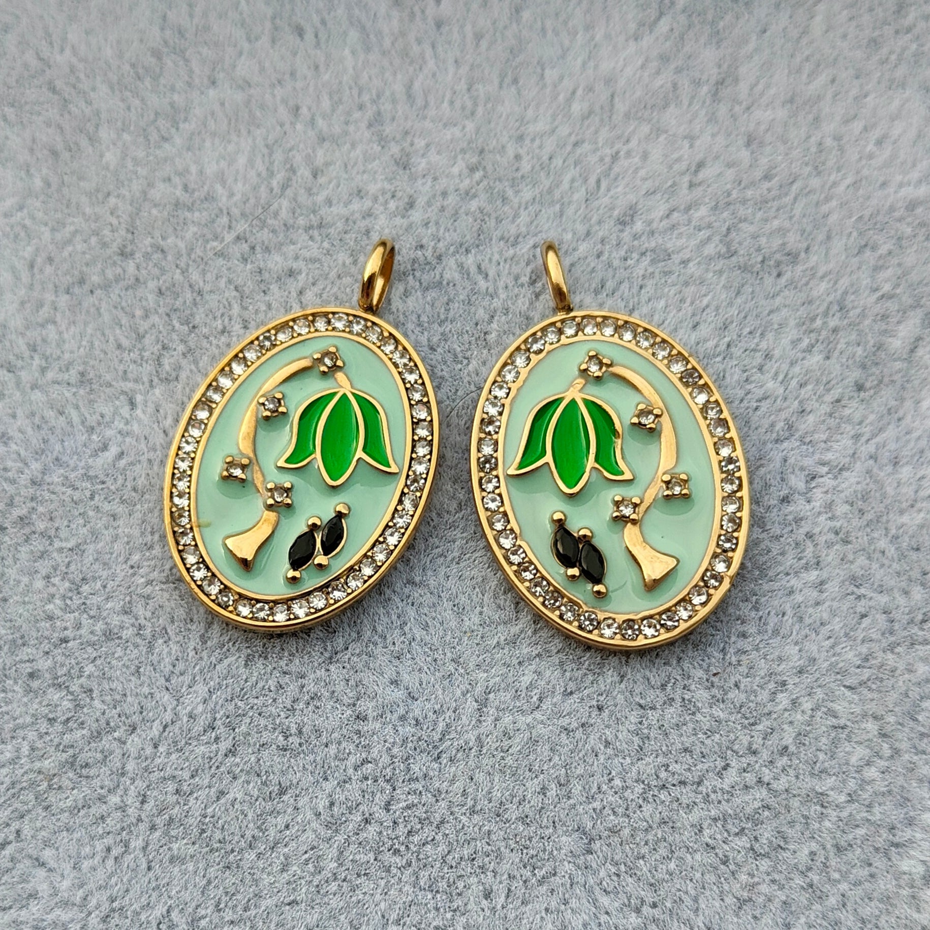 Bedel Oorbel of Ketting Vintage Frame - Roestvrij Staal