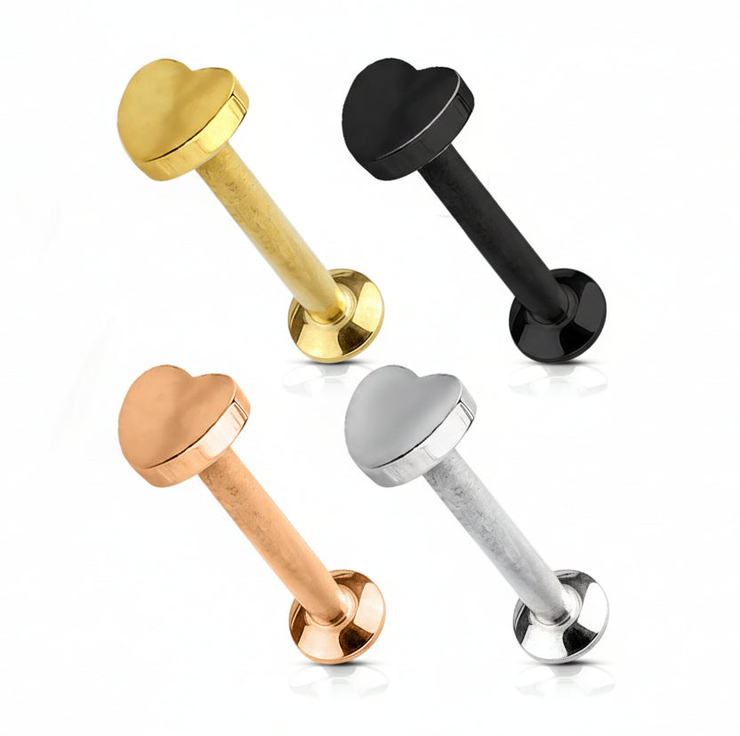 Mini Labret Hartje Zilverkleurig - Chirurgisch Staal