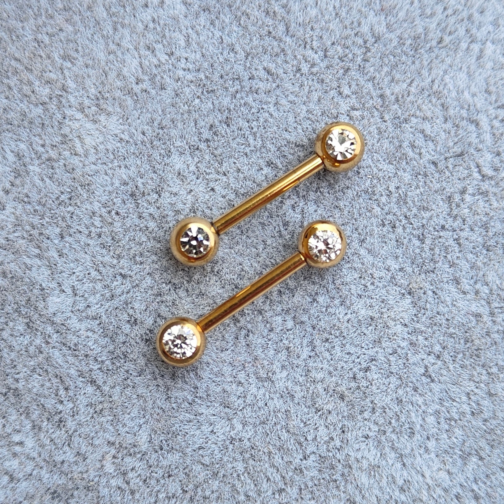 Barbell Kristal PVD Goudkleurig - Chirurgisch Staal