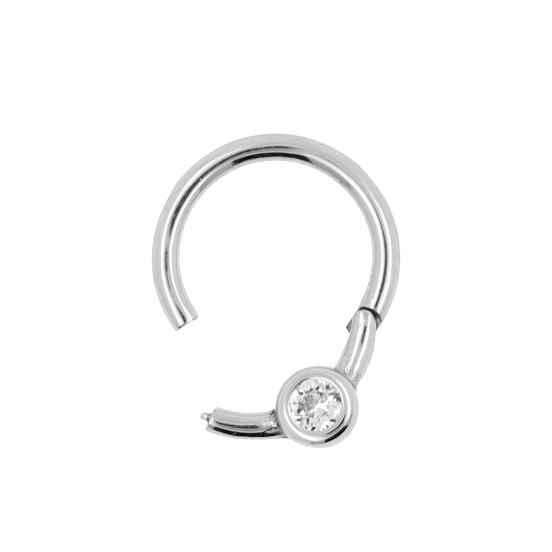 Smiley Klikring Zirconia & Tand Bescherming Zilverkleurig - Chirurgisch Staal