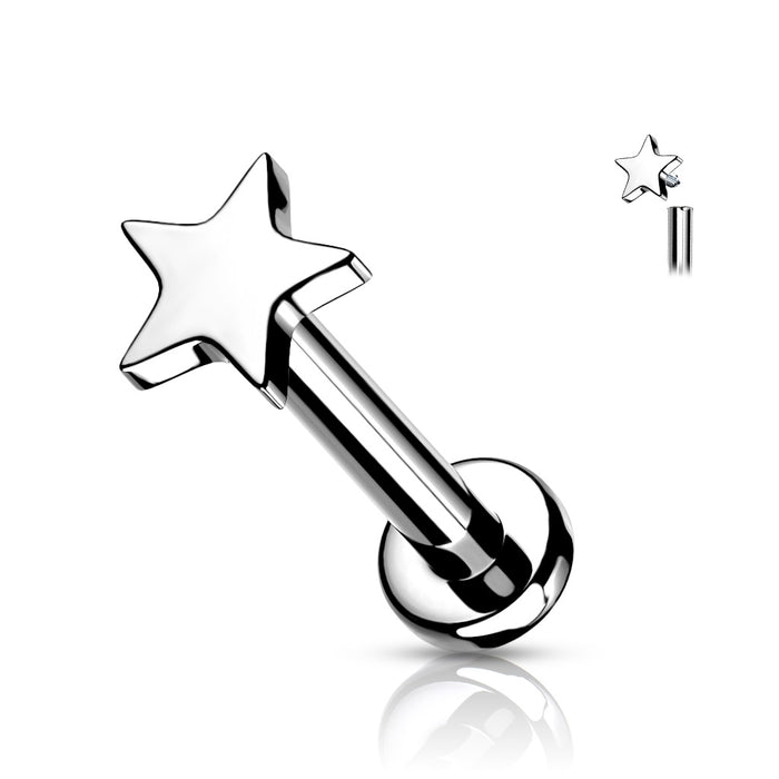 Labret Ster Piercing - Titanium 